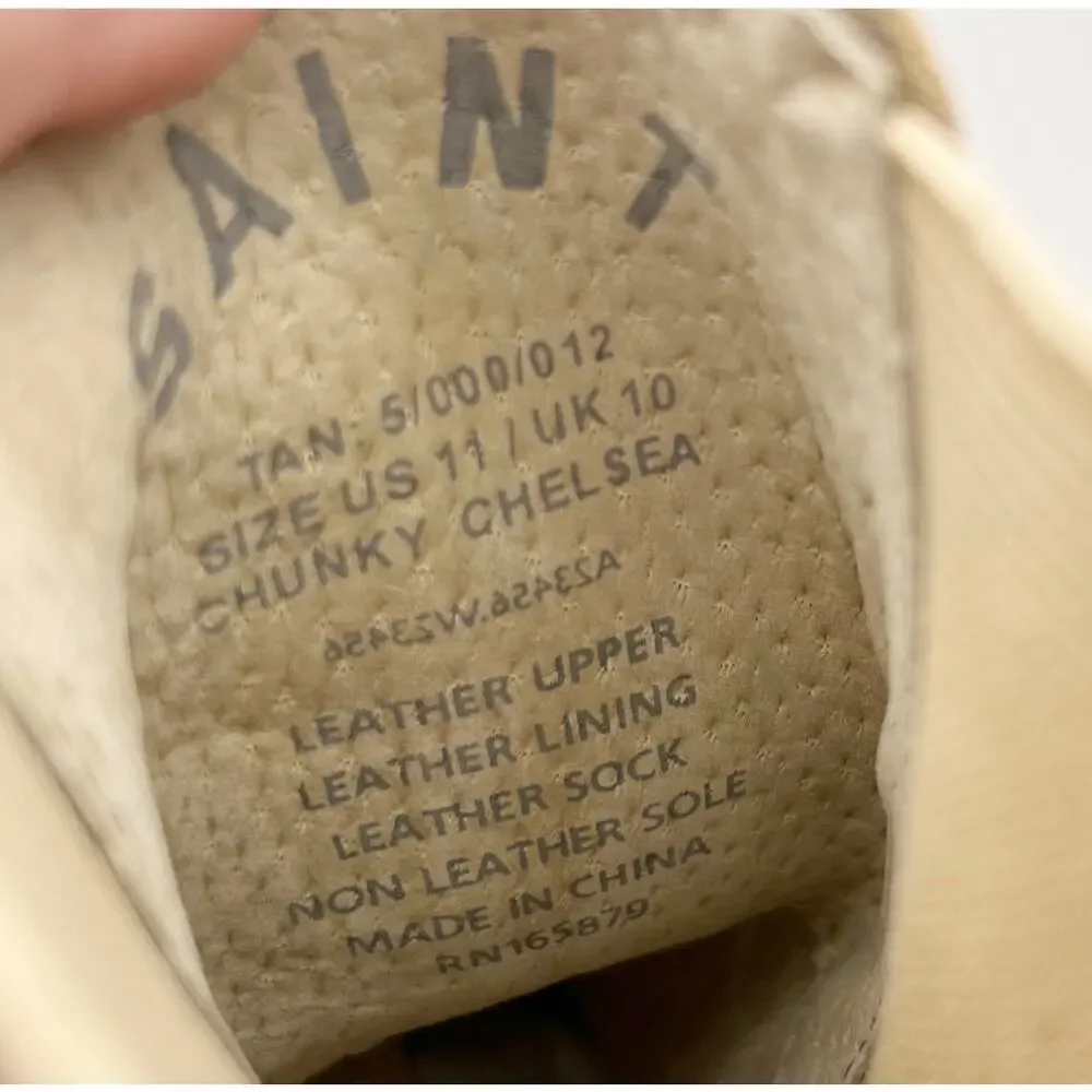 Saint Morta Men's Chunky Chelsea Boots Size 11 EU 45 Tan Suede NIB